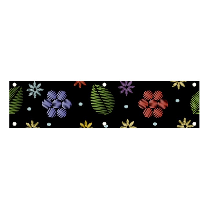 Embroidery-seamless-pattern-with-flowers Banner and Sign 4  x 1 