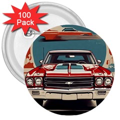 Car Vehicle Vintage Automobile 3  Buttons (100 Pack)  by Ravend