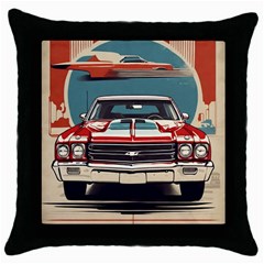 Car Vehicle Vintage Automobile Throw Pillow Case (black) by Ravend