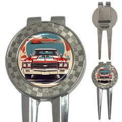 Car Vehicle Vintage Automobile 3-in-1 Golf Divots by Ravend