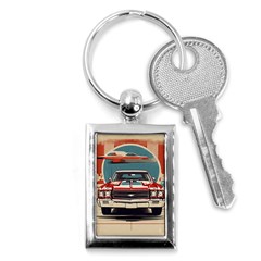 Car Vehicle Vintage Automobile Key Chain (rectangle) by Ravend