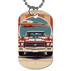 Car Vehicle Vintage Automobile Dog Tag (one Side) by Ravend