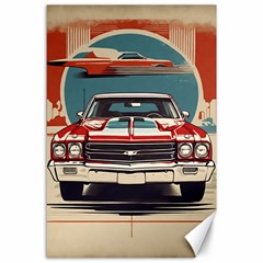 Car Vehicle Vintage Automobile Canvas 24  X 36  by Ravend