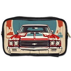 Car Vehicle Vintage Automobile Toiletries Bag (two Sides) by Ravend