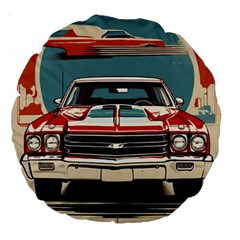 Car Vehicle Vintage Automobile Large 18  Premium Round Cushions by Ravend