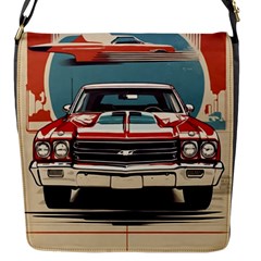 Car Vehicle Vintage Automobile Flap Closure Messenger Bag (s) by Ravend