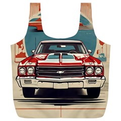 Car Vehicle Vintage Automobile Full Print Recycle Bag (xl) by Ravend