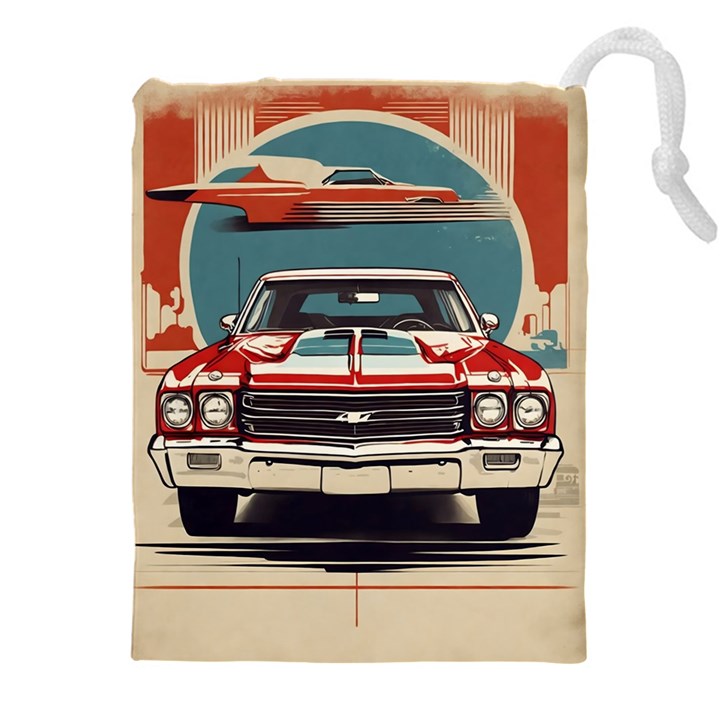 Car Vehicle Vintage Automobile Drawstring Pouch (4XL)