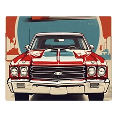 Car Vehicle Vintage Automobile Premium Plush Fleece Blanket (large) by Ravend