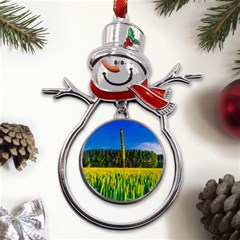 Different Grain Growth Field Metal Snowman Ornament by Ravend