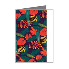 Leaves Pattern Seamless Mini Greeting Card by Ravend