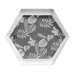 Leaves Pattern Seamless Hexagon Wood Jewelry Box by Ravend