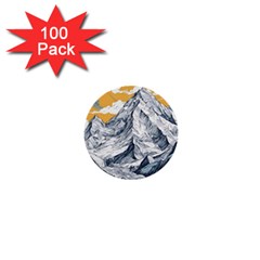 Nature Mountains Landscape Forest 1  Mini Buttons (100 Pack)  by Ravend