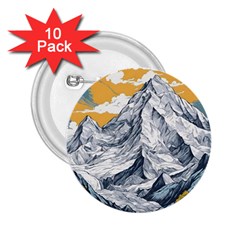 Nature Mountains Landscape Forest 2 25  Buttons (10 Pack)  by Ravend