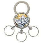 Nature Mountains Landscape Forest 3-Ring Key Chain Front