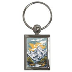 Nature Mountains Landscape Forest Key Chain (rectangle) by Ravend