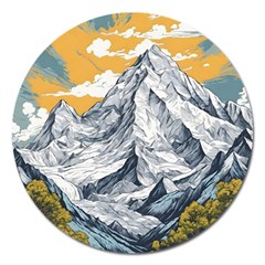 Nature Mountains Landscape Forest Magnet 5  (round) by Ravend