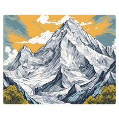 Nature Mountains Landscape Forest Premium Plush Fleece Blanket (medium) by Ravend