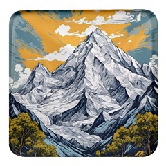 Nature Mountains Landscape Forest Square Glass Fridge Magnet (4 Pack) by Ravend