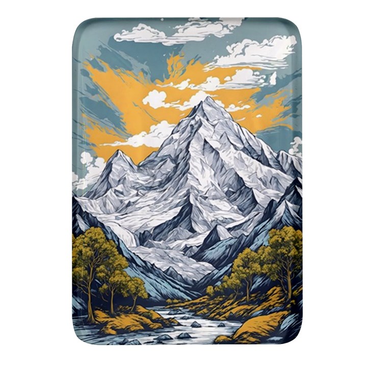 Nature Mountains Landscape Forest Rectangular Glass Fridge Magnet (4 pack)