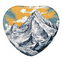 Nature Mountains Landscape Forest Heart Glass Fridge Magnet (4 Pack) by Ravend