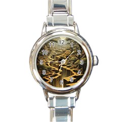 Landscape Mountains Forest Trees Nature Round Italian Charm Watch by Ravend