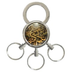 Landscape Mountains Forest Trees Nature 3-ring Key Chain by Ravend