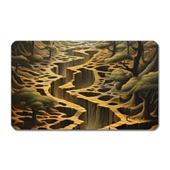 Landscape Mountains Forest Trees Nature Magnet (rectangular) by Ravend