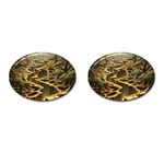 Landscape Mountains Forest Trees Nature Cufflinks (Oval) Front(Pair)