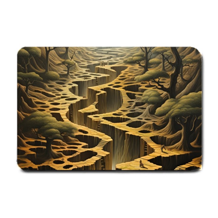 Landscape Mountains Forest Trees Nature Small Doormat