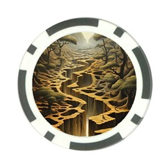 Landscape Mountains Forest Trees Nature Poker Chip Card Guard by Ravend