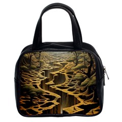 Landscape Mountains Forest Trees Nature Classic Handbag (two Sides) by Ravend