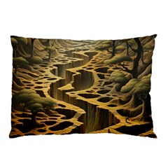 Landscape Mountains Forest Trees Nature Pillow Case by Ravend