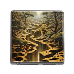 Landscape Mountains Forest Trees Nature Memory Card Reader (square 5 Slot) by Ravend