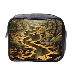 Landscape Mountains Forest Trees Nature Mini Toiletries Bag (two Sides) by Ravend