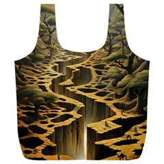 Landscape Mountains Forest Trees Nature Full Print Recycle Bag (xxxl) by Ravend