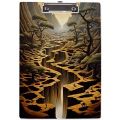 Landscape Mountains Forest Trees Nature A4 Acrylic Clipboard by Ravend