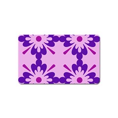 Pink And Purple Flowers Pattern Magnet (name Card) by shoopshirt