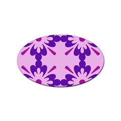 Pink And Purple Flowers Pattern Sticker Oval (100 Pack) by shoopshirt