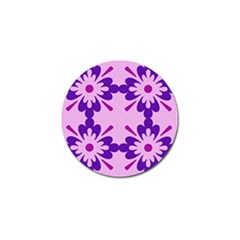 Pink And Purple Flowers Pattern Golf Ball Marker by shoopshirt