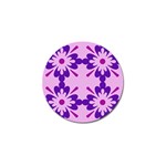 Pink And Purple Flowers Pattern Golf Ball Marker Front