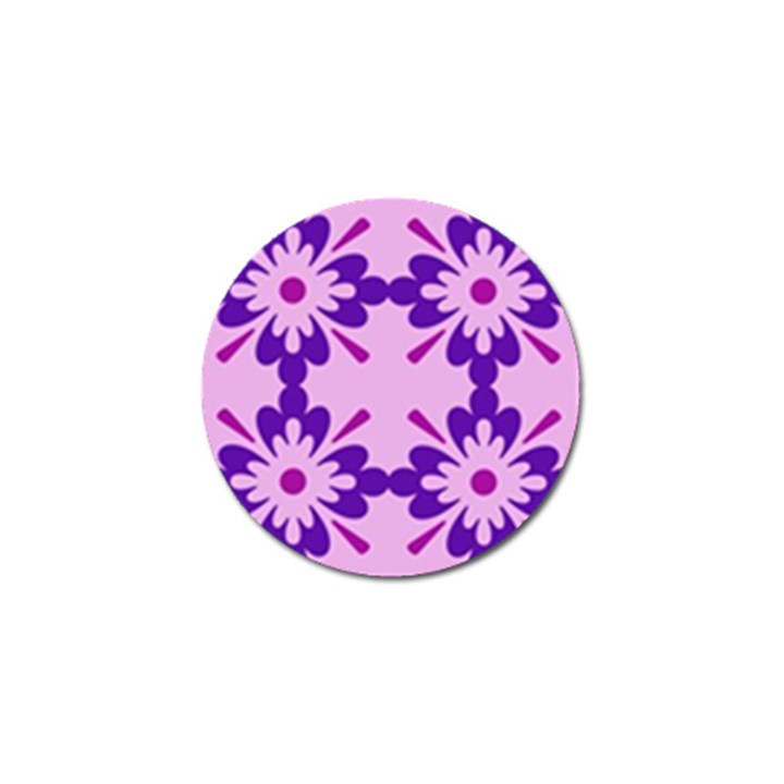 Pink And Purple Flowers Pattern Golf Ball Marker