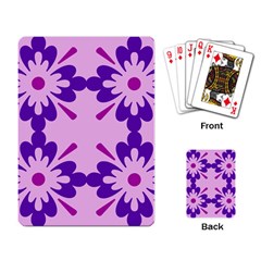 Pink And Purple Flowers Pattern Playing Cards Single Design (rectangle) by shoopshirt