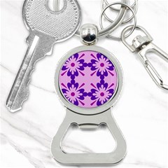 Pink And Purple Flowers Pattern Bottle Opener Key Chain