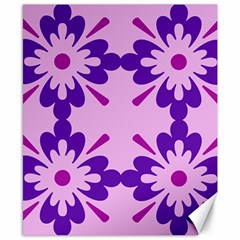 Pink And Purple Flowers Pattern Canvas 8  X 10  by shoopshirt