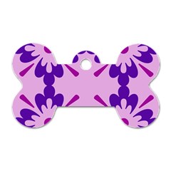 Pink And Purple Flowers Pattern Dog Tag Bone (one Side) by shoopshirt