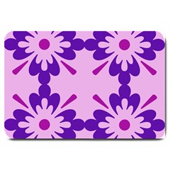 Pink And Purple Flowers Pattern Large Doormat