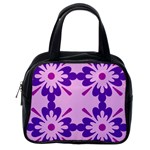 Pink And Purple Flowers Pattern Classic Handbag (Two Sides) Back