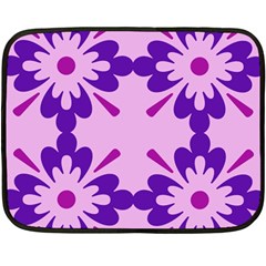 Pink And Purple Flowers Pattern Fleece Blanket (mini)