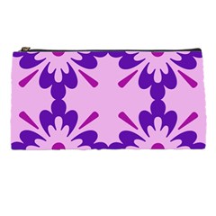 Pink And Purple Flowers Pattern Pencil Case by shoopshirt